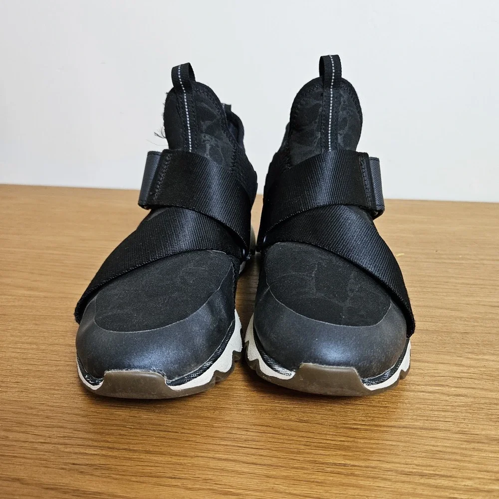 Sorel Kinetic Impact Strap Sneakers Black NL3374-01C Women's‎ 7.5 Slip-On